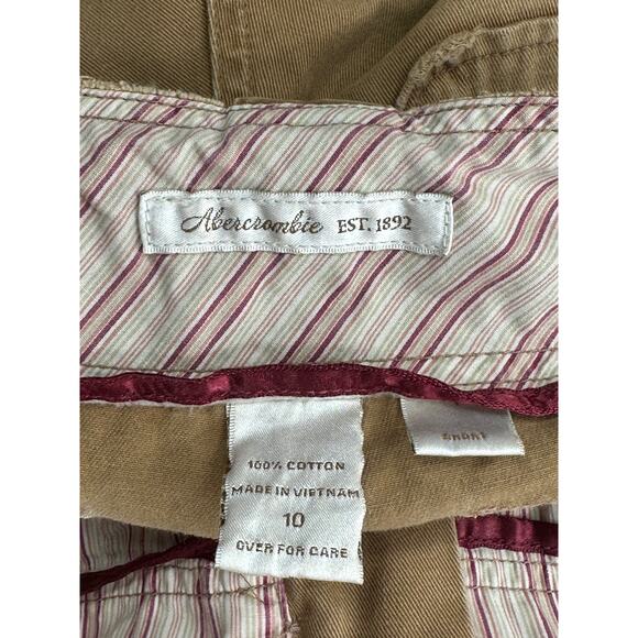 Vintage‎ Abercrombie 1892 Pants Women 10 Short Khaki Chino Wide Leg Utility Y2K - Picture 5 of 6